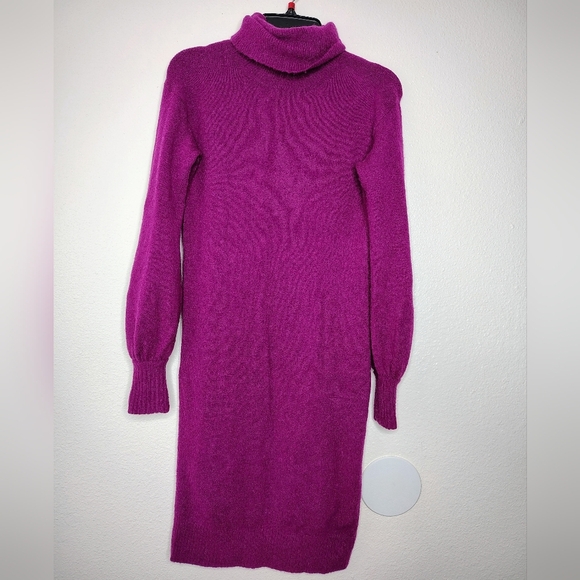 J Crew Purple Turtleneck Sweater-dress In Supersoft Yarn Sz XXS Merino/Alpaca - Picture 6 of 14